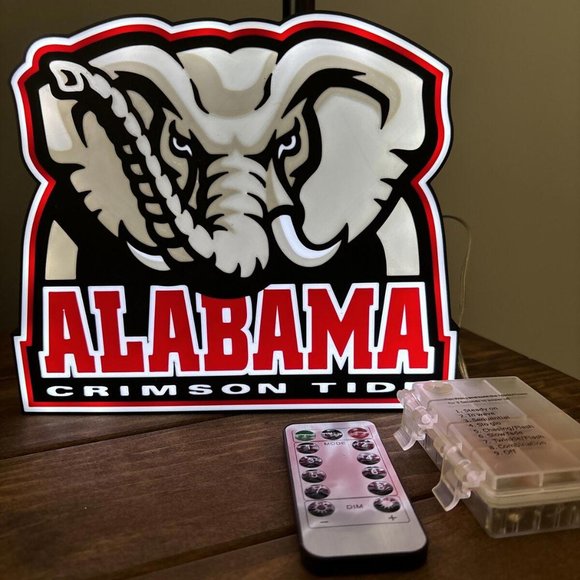 Alabama Crimson Tide 3D Lightbox With Battery Pack & Remote. 8 Function. Dorm - Picture 5 of 6